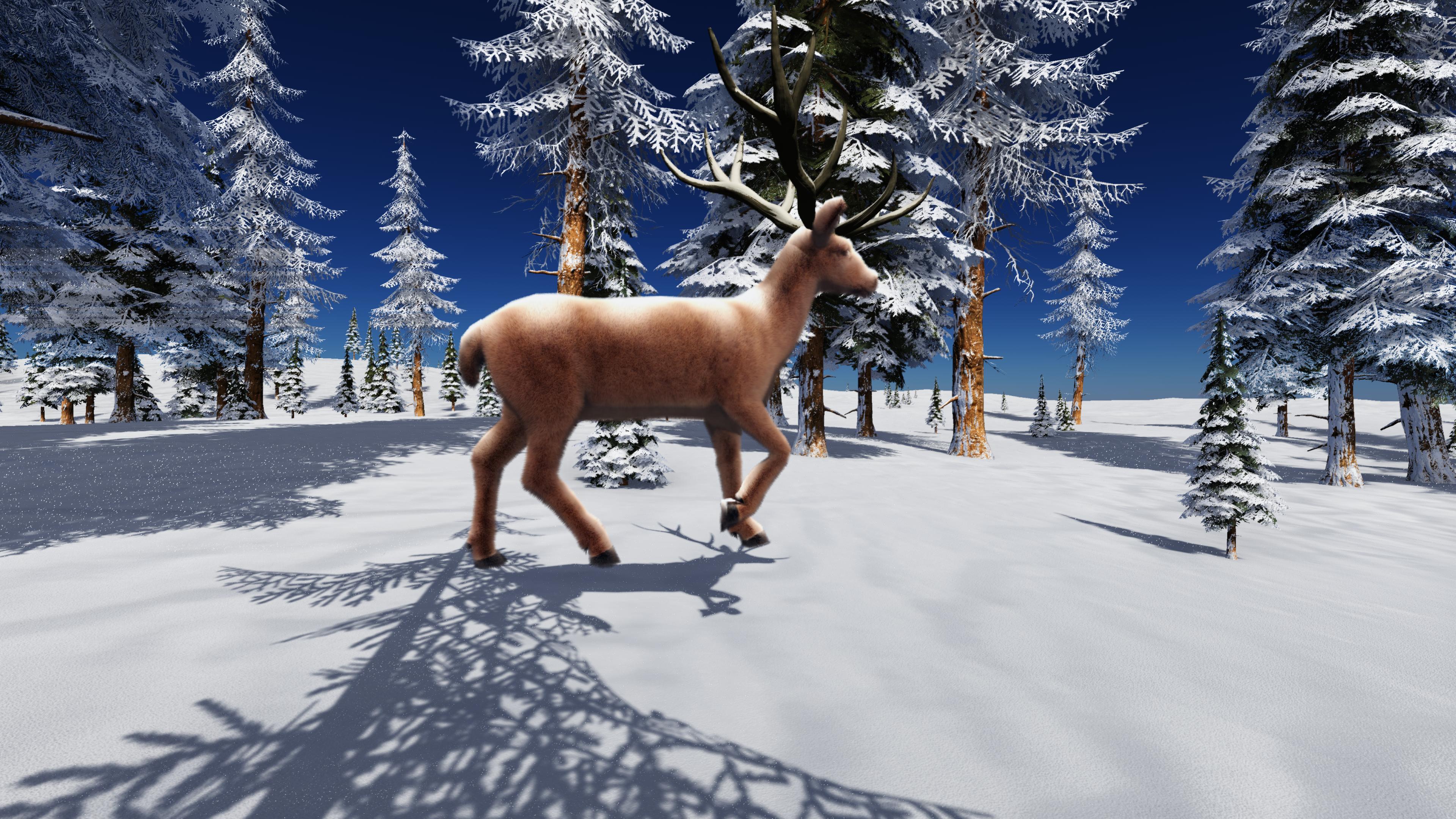 Paysage d'hiver - Cerf